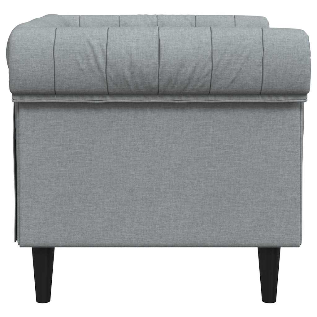 Fauteuil Chesterfield Gris clair 78.5 x 74.5 x 74.5 cm tissu - XIOS