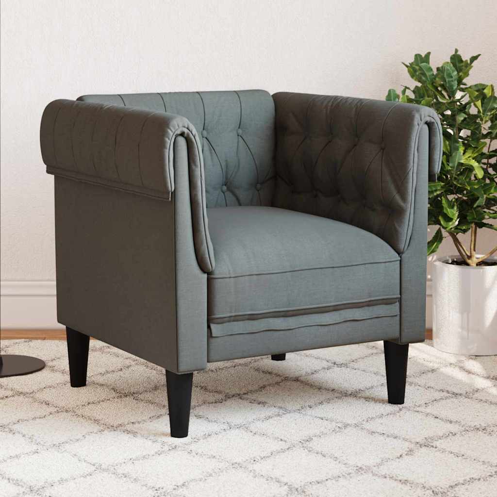 Fauteuil Chesterfield Gris foncé 78.5 x 74.5 x 74.5 cm tissu - XIOS
