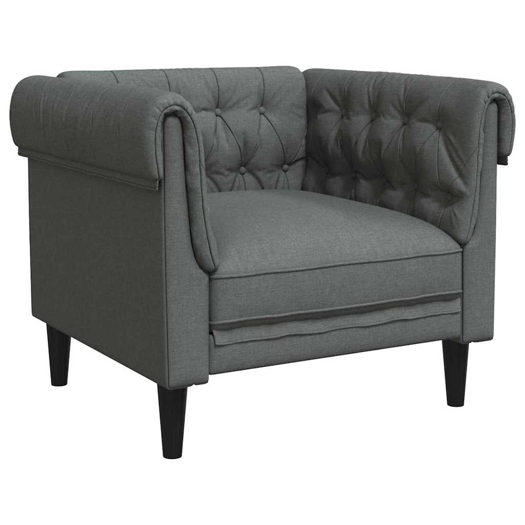 Fauteuil Chesterfield Gris foncé 78.5 x 74.5 x 74.5 cm tissu - XIOS