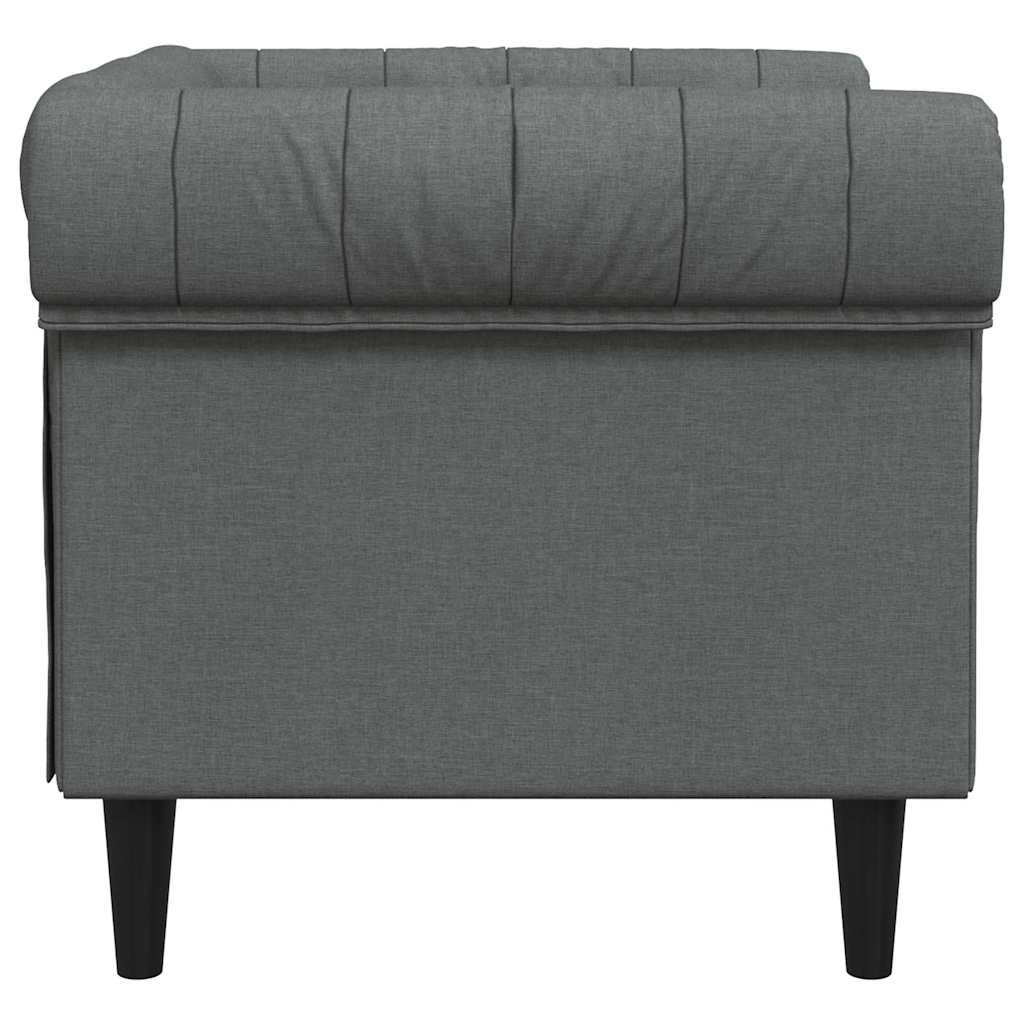 Fauteuil Chesterfield Gris foncé 78.5 x 74.5 x 74.5 cm tissu - XIOS