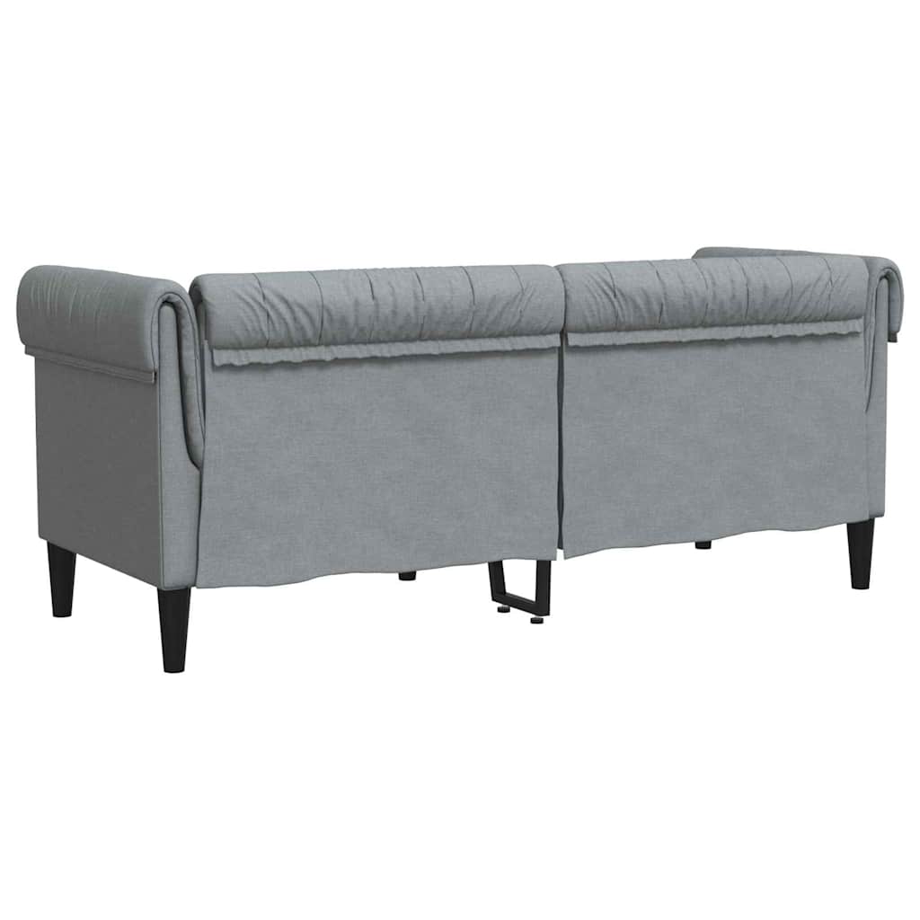 Canapé Chesterfield Gris clair 182.5 x 74.5 x 74.5 cm tissu - XIOS
