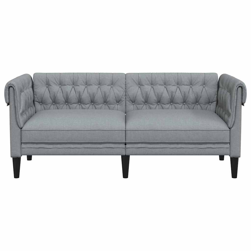 Canapé Chesterfield Gris clair 182.5 x 74.5 x 74.5 cm tissu - XIOS
