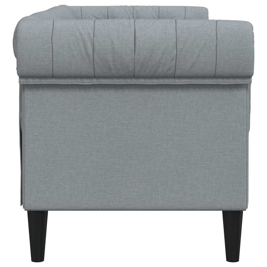 Canapé Chesterfield Gris clair 182.5 x 74.5 x 74.5 cm tissu - XIOS
