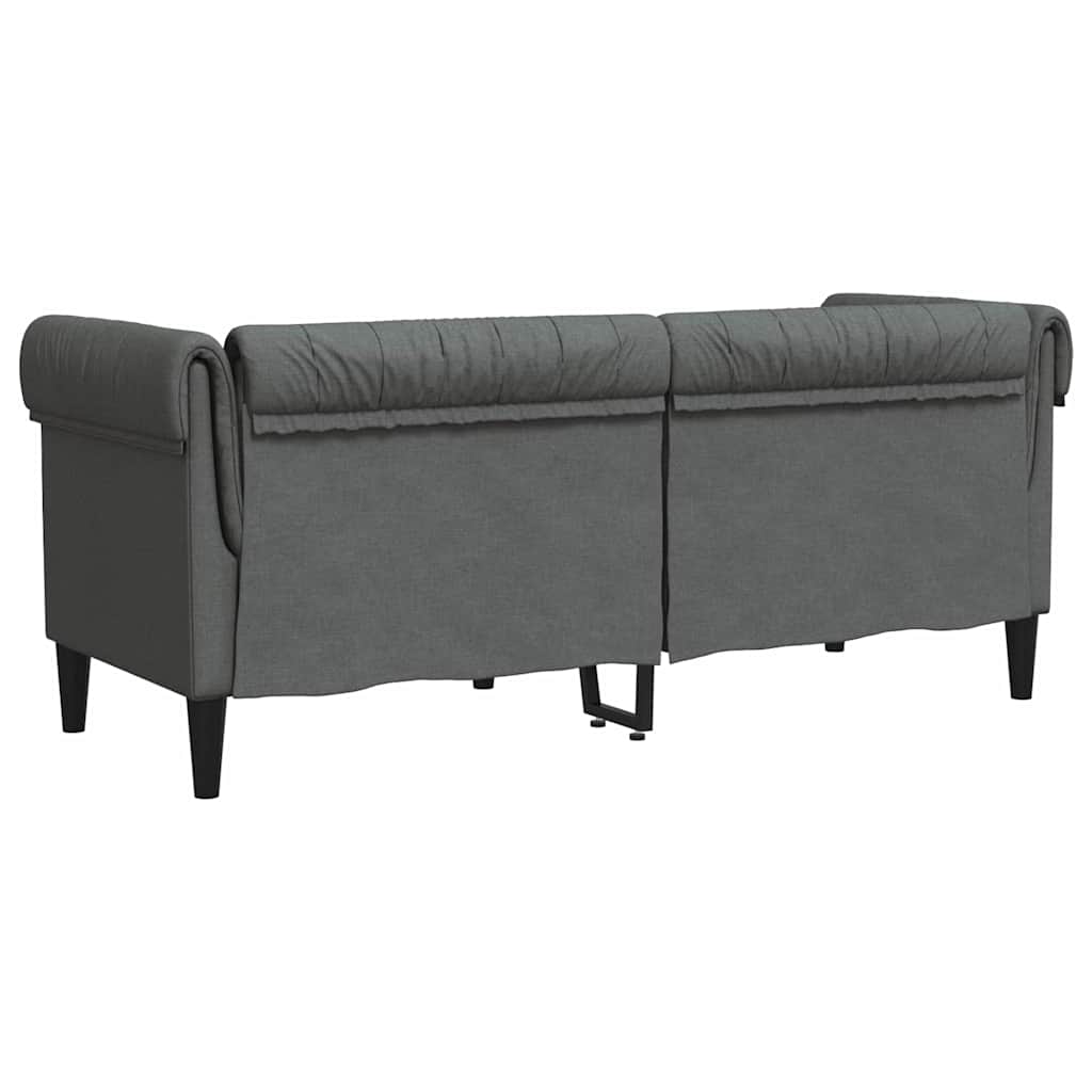 Canapé Chesterfield Gris foncé 182.5 x 74.5 x 74.5 cm tissu - XIOS