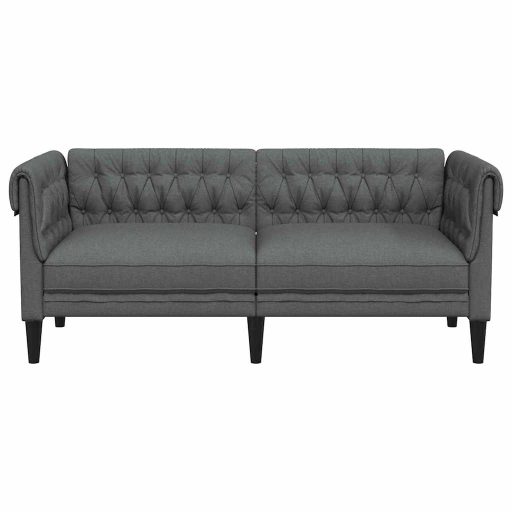 Canapé Chesterfield Gris foncé 182.5 x 74.5 x 74.5 cm tissu - XIOS