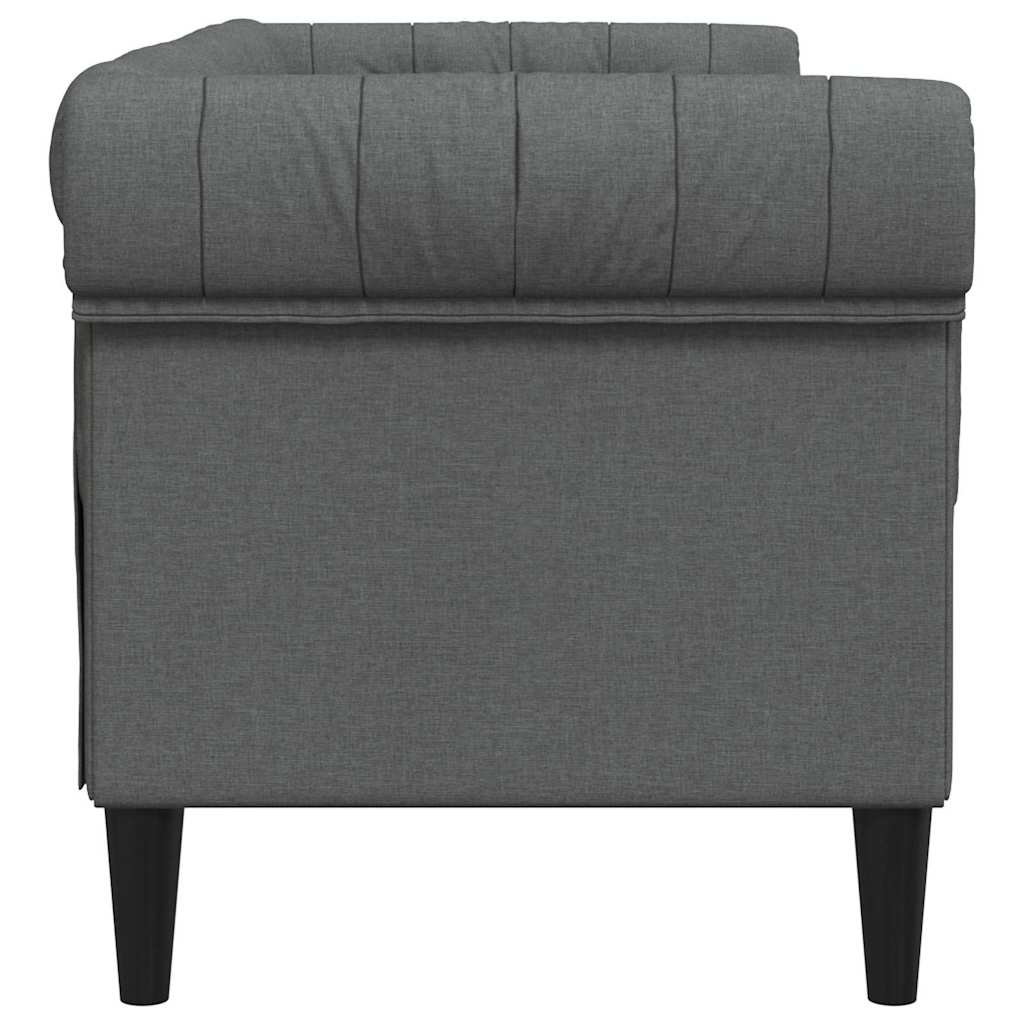 Canapé Chesterfield Gris foncé 182.5 x 74.5 x 74.5 cm tissu - XIOS