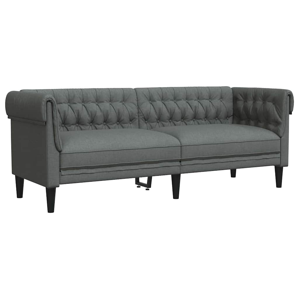 Canapé Chesterfield Gris foncé 201.5 x 74.5 x 74.5 cm tissu - XIOS