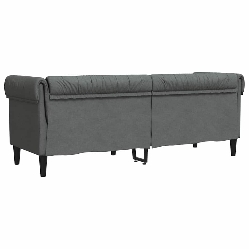 Canapé Chesterfield Gris foncé 201.5 x 74.5 x 74.5 cm tissu - XIOS