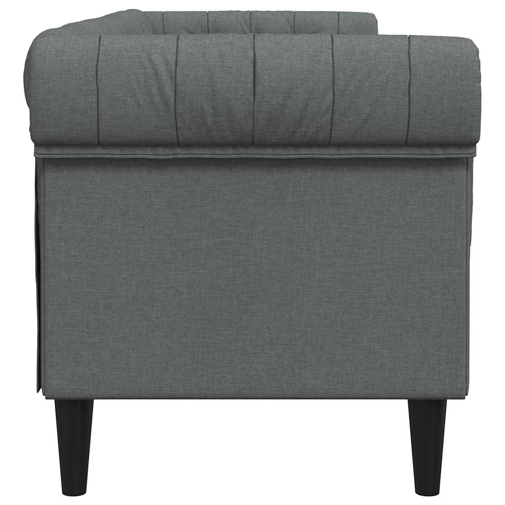 Canapé Chesterfield Gris foncé 201.5 x 74.5 x 74.5 cm tissu - XIOS