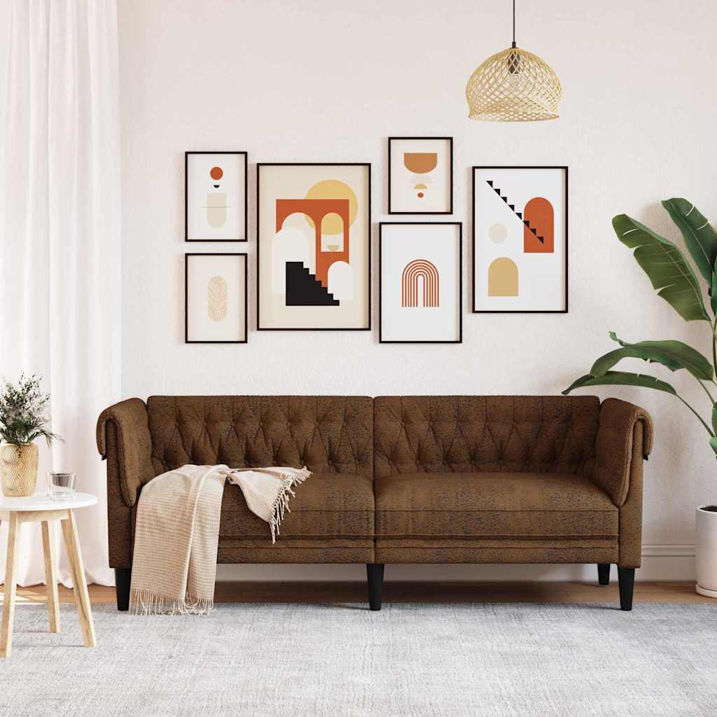 Canapé Marron 201,5 x 74,5 x 74,5 cm Polyester