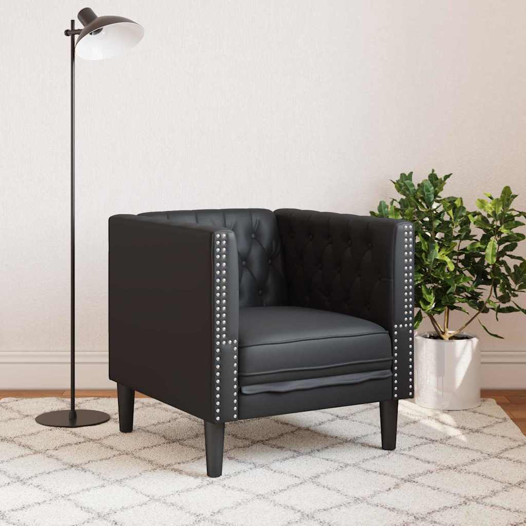 Fauteuil Chesterfield Argyle Noir 71 x 74.5 x 70.5 cm Faux cuir - XIOS