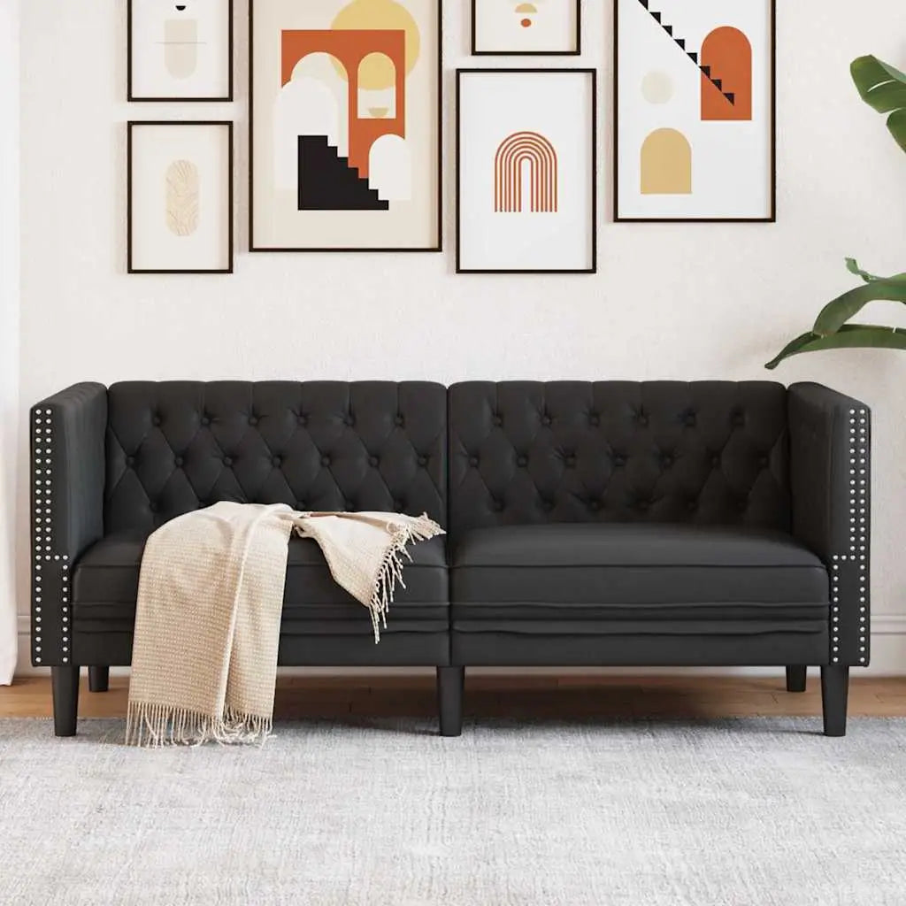Canapé Noir 174 x 74,5 x 70,5 cm PVC - XIOS