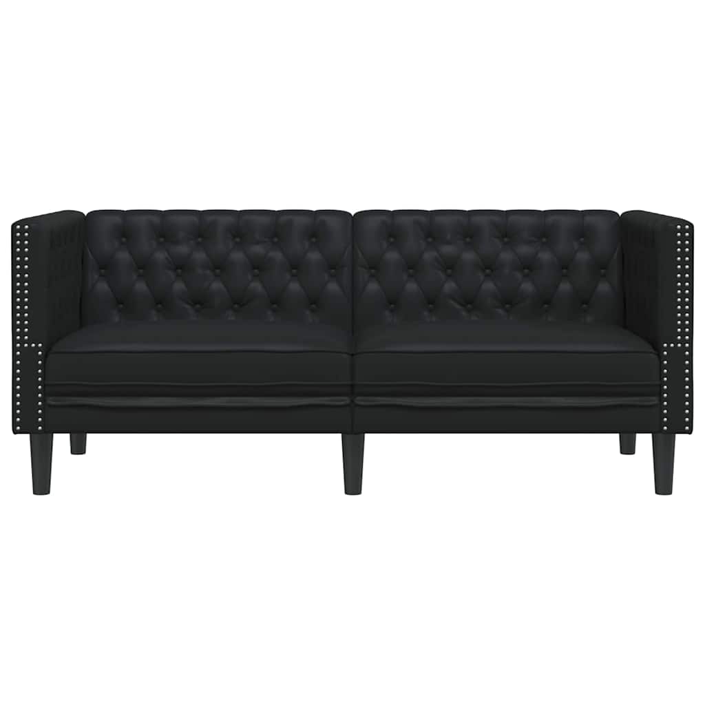 Canapé Chesterfield Argyle Noir 174 x 74.5 x 70.5 cm Faux cuir - XIOS