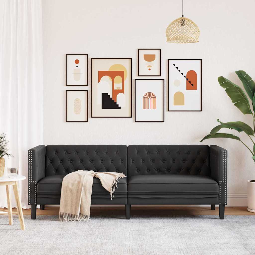Canapé Noir 194 x 74,5 x 70,5 cm PVC - XIOS