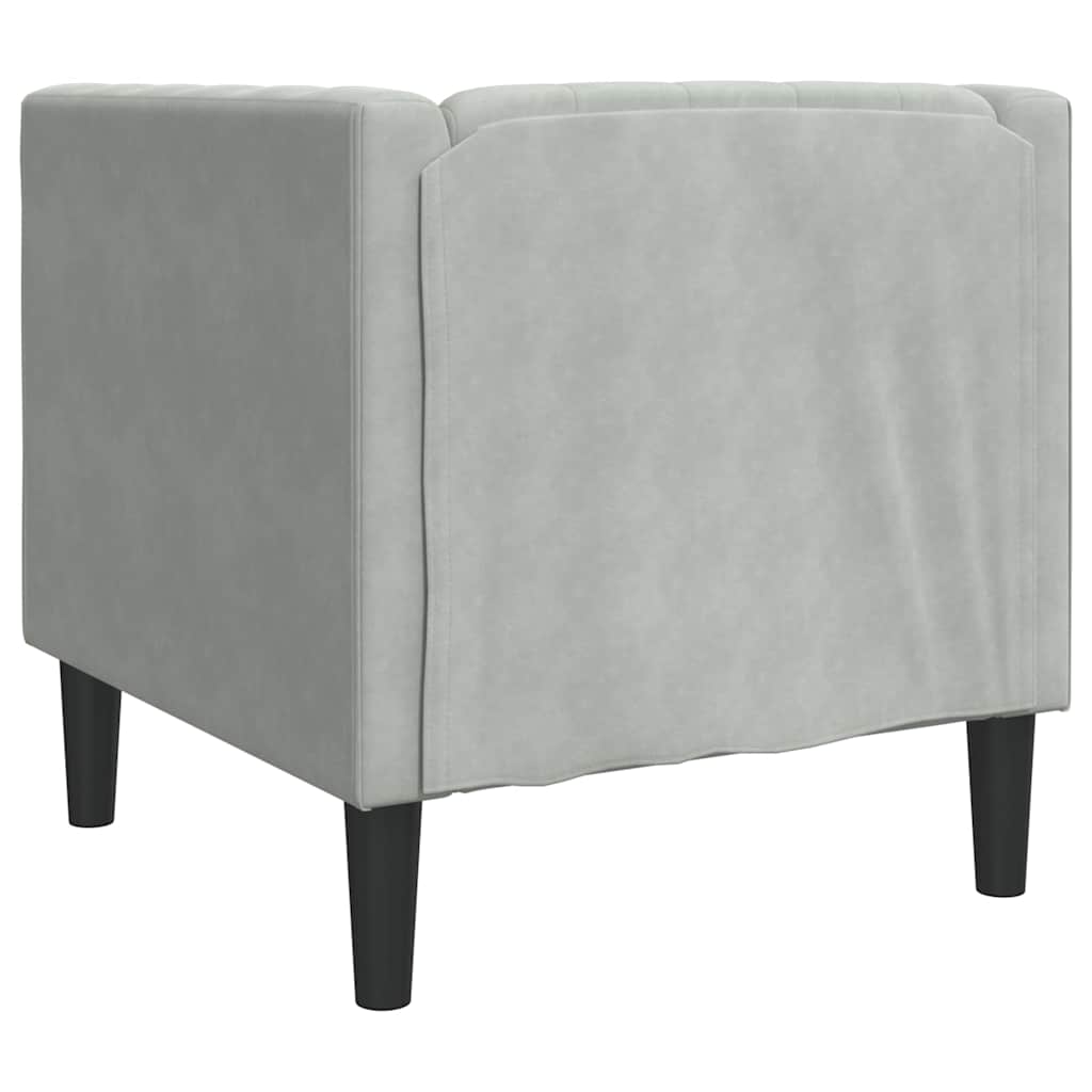 Fauteuil Chesterfield Gris clair 71 x 74.5 x 70.5 cm Velours - XIOS