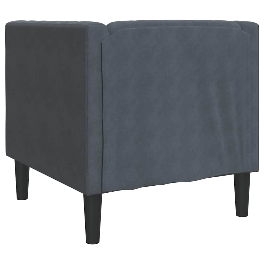Fauteuil Chesterfield Gris foncé 71 x 74.5 x 70.5 cm Velours - XIOS