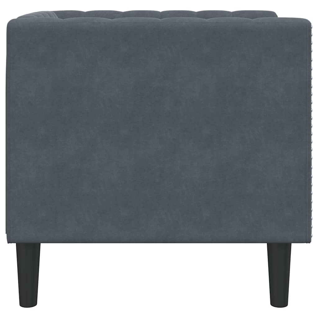 Fauteuil Chesterfield Gris foncé 71 x 74.5 x 70.5 cm Velours - XIOS