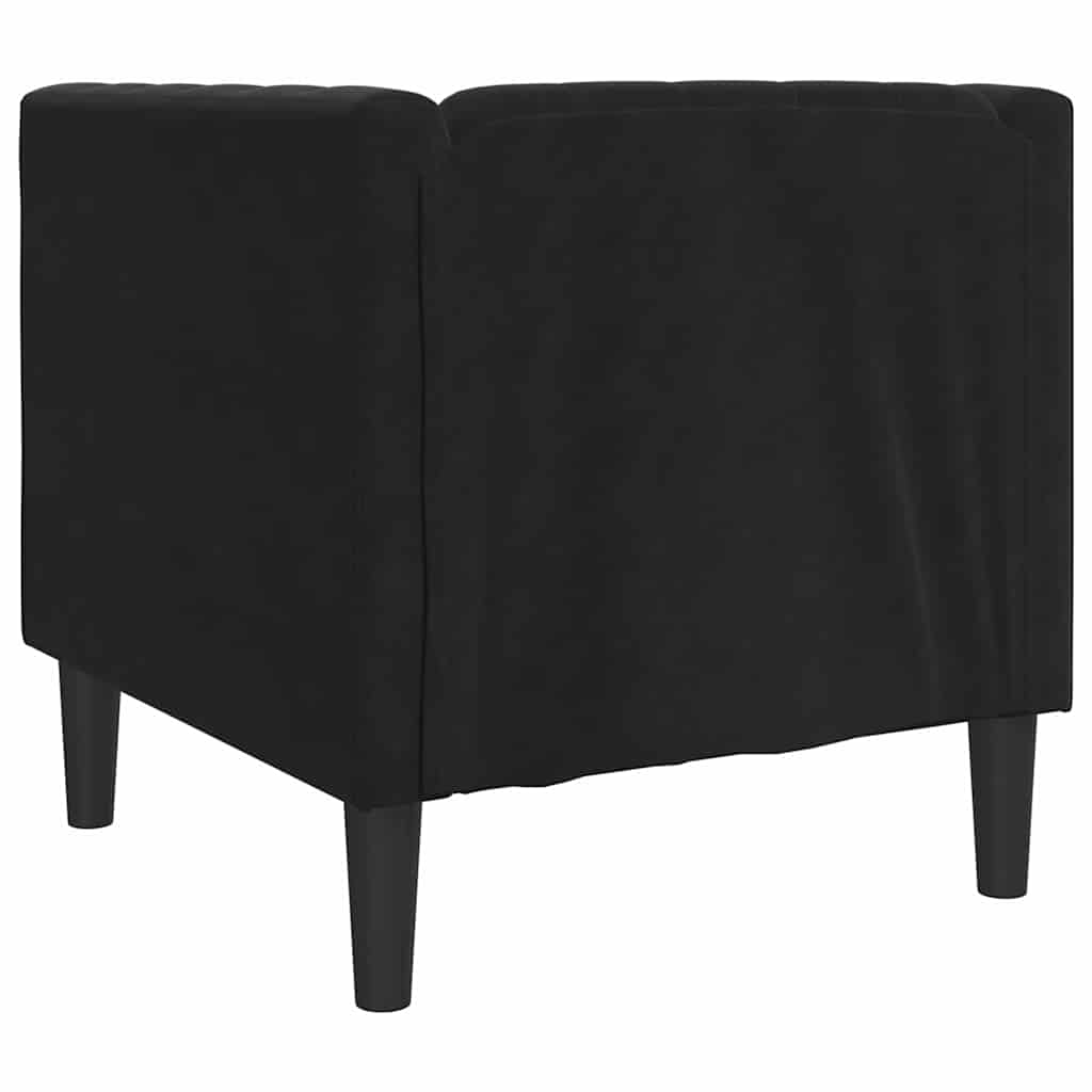Fauteuil Chesterfield Autre Noir 71 x 74.5 x 70.5 cm Velours - XIOS