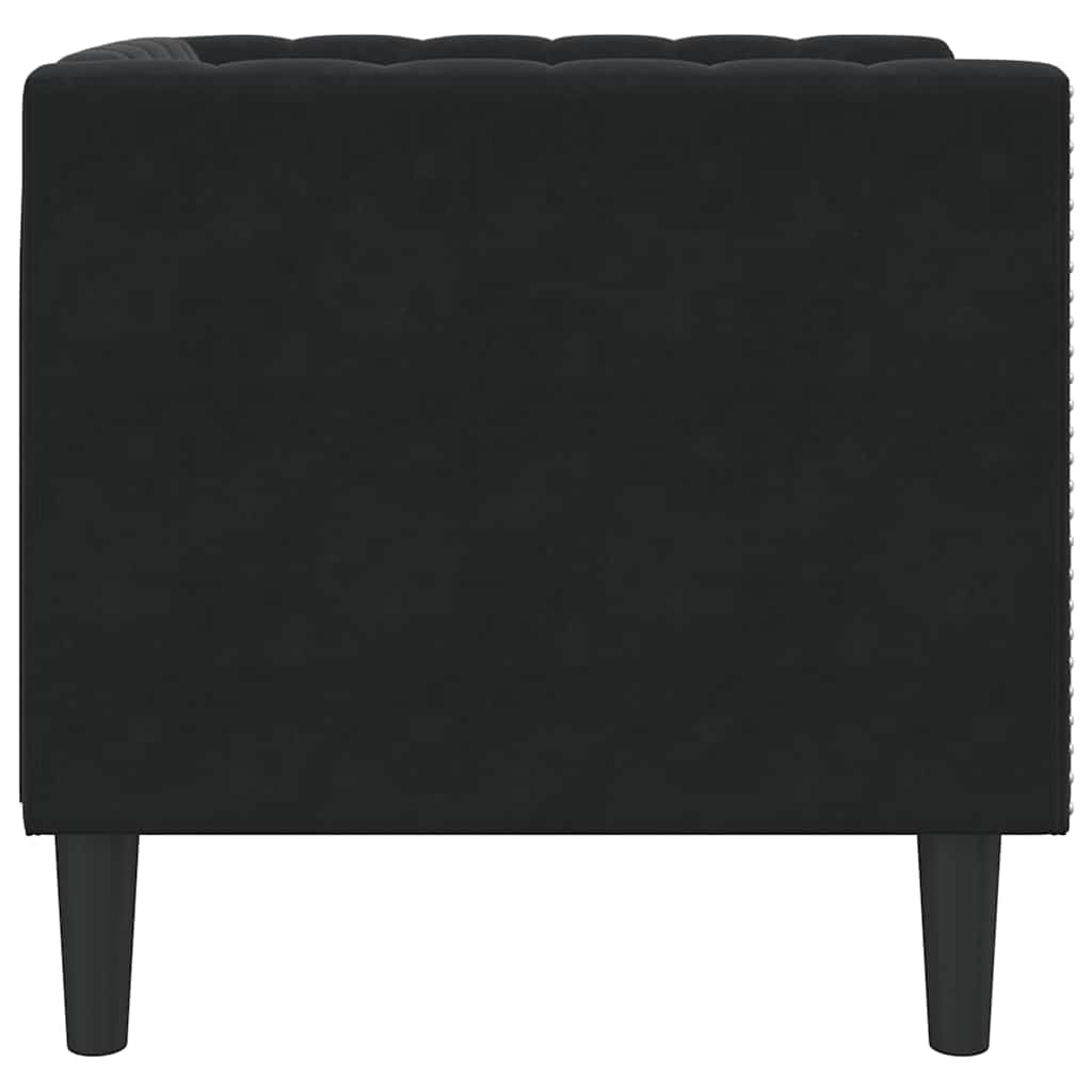 Fauteuil Chesterfield Autre Noir 71 x 74.5 x 70.5 cm Velours - XIOS