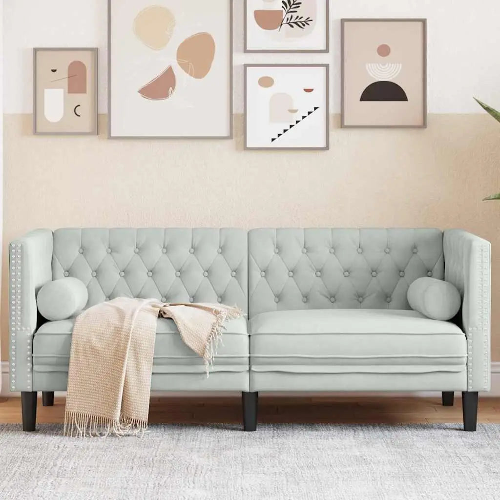 Canapé Gris clair 174 x 74,5 x 70,5 cm Velours - XIOS
