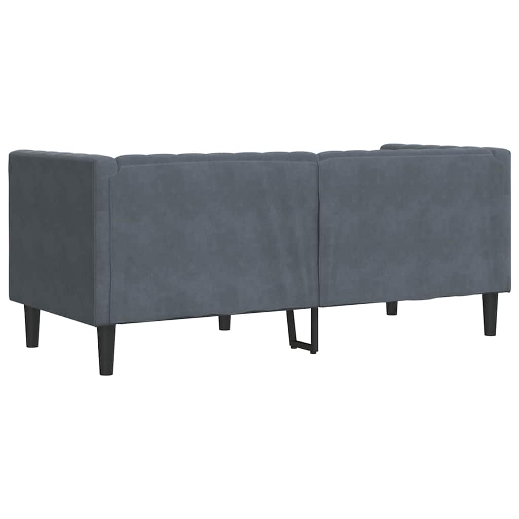 Canapé Chesterfield Gris foncé 174 x 74.5 x 70.5 cm Velours - XIOS