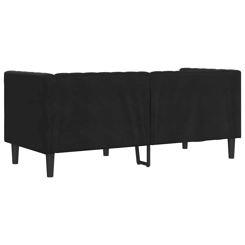 Canapé Chesterfield Autre Noir 174 x 74.5 x 70.5 cm Velours - XIOS