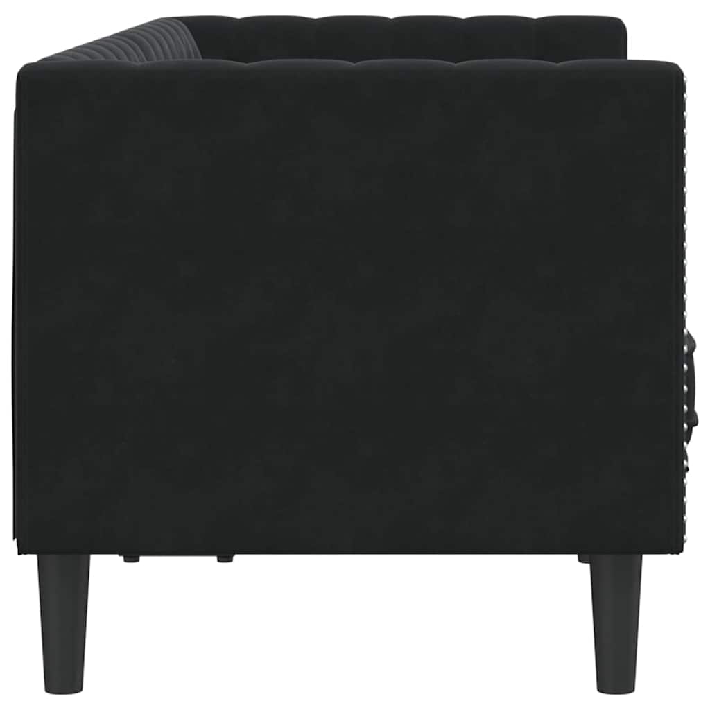Canapé Chesterfield Autre Noir 174 x 74.5 x 70.5 cm Velours - XIOS