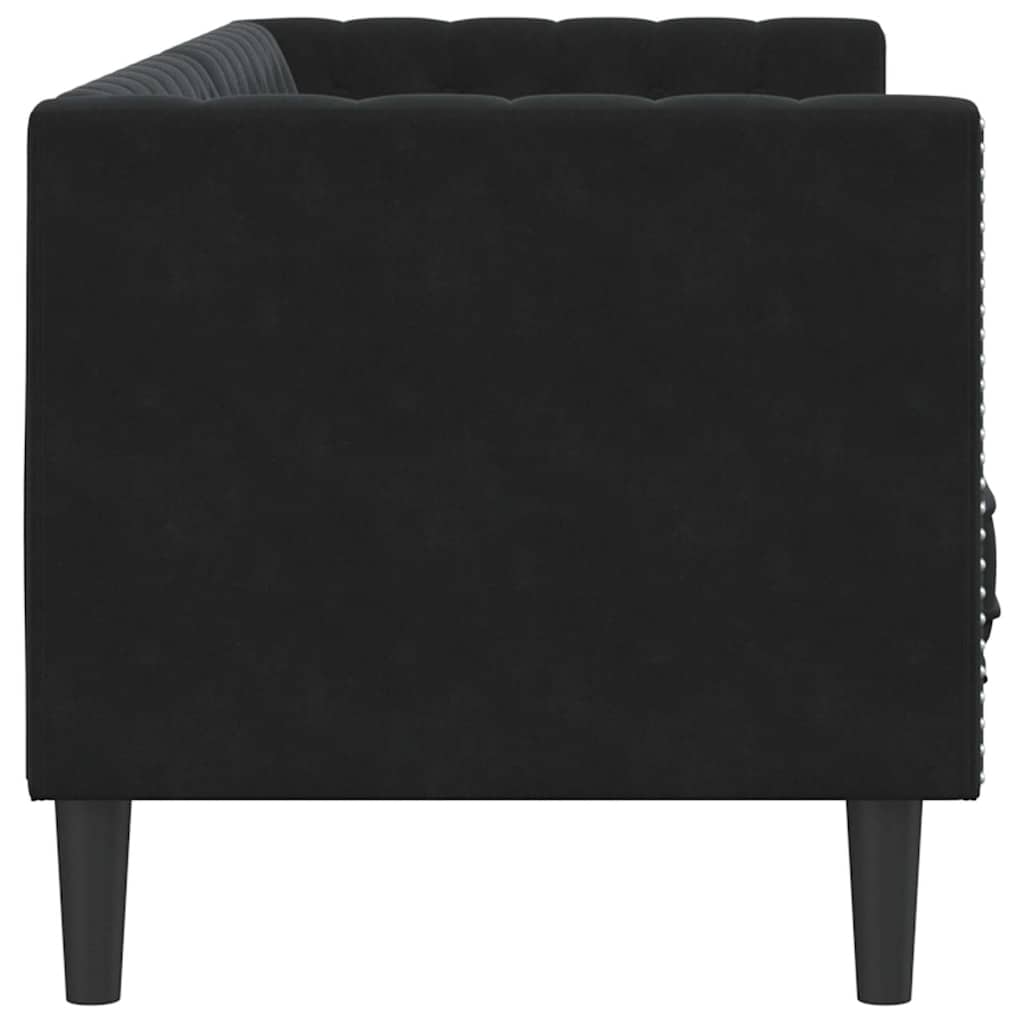 Canapé Chesterfield Autre Noir 194 x 74.5 x 70.5 cm Velours - XIOS