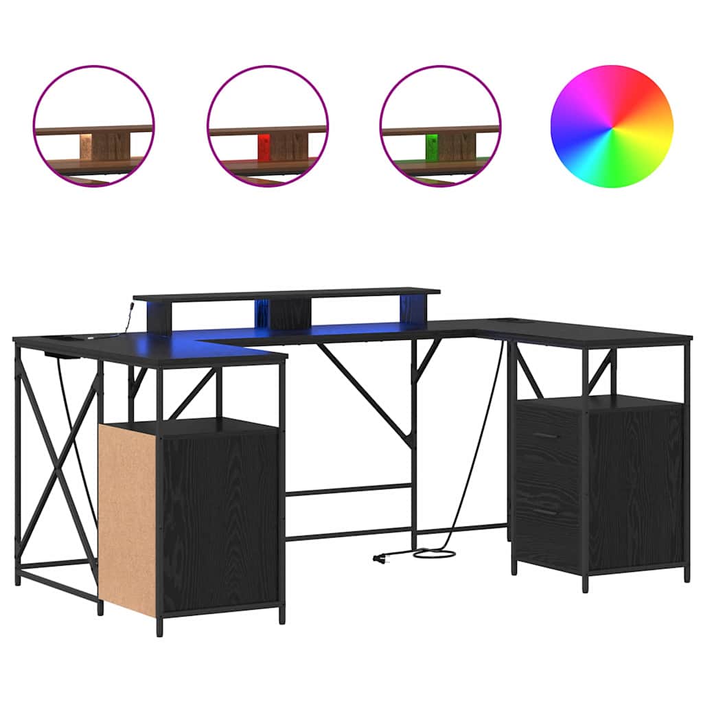 Bureau Chêne noir 182 x 101 x 87.5 cm Bois d'ingénierie - XIOS