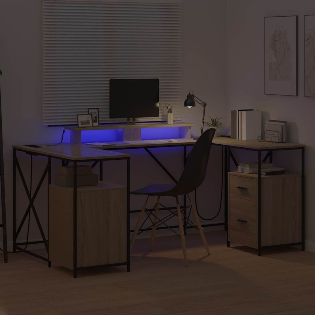 Bureau Chêne sonoma 182 x 101 x 87.5 cm Bois d'ingénierie - XIOS