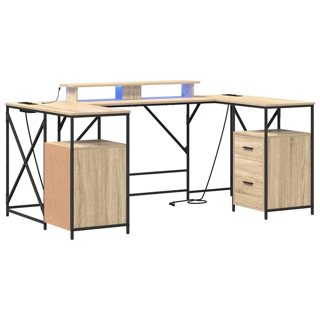 Bureau Chêne sonoma 182 x 101 x 87.5 cm Bois d'ingénierie - XIOS