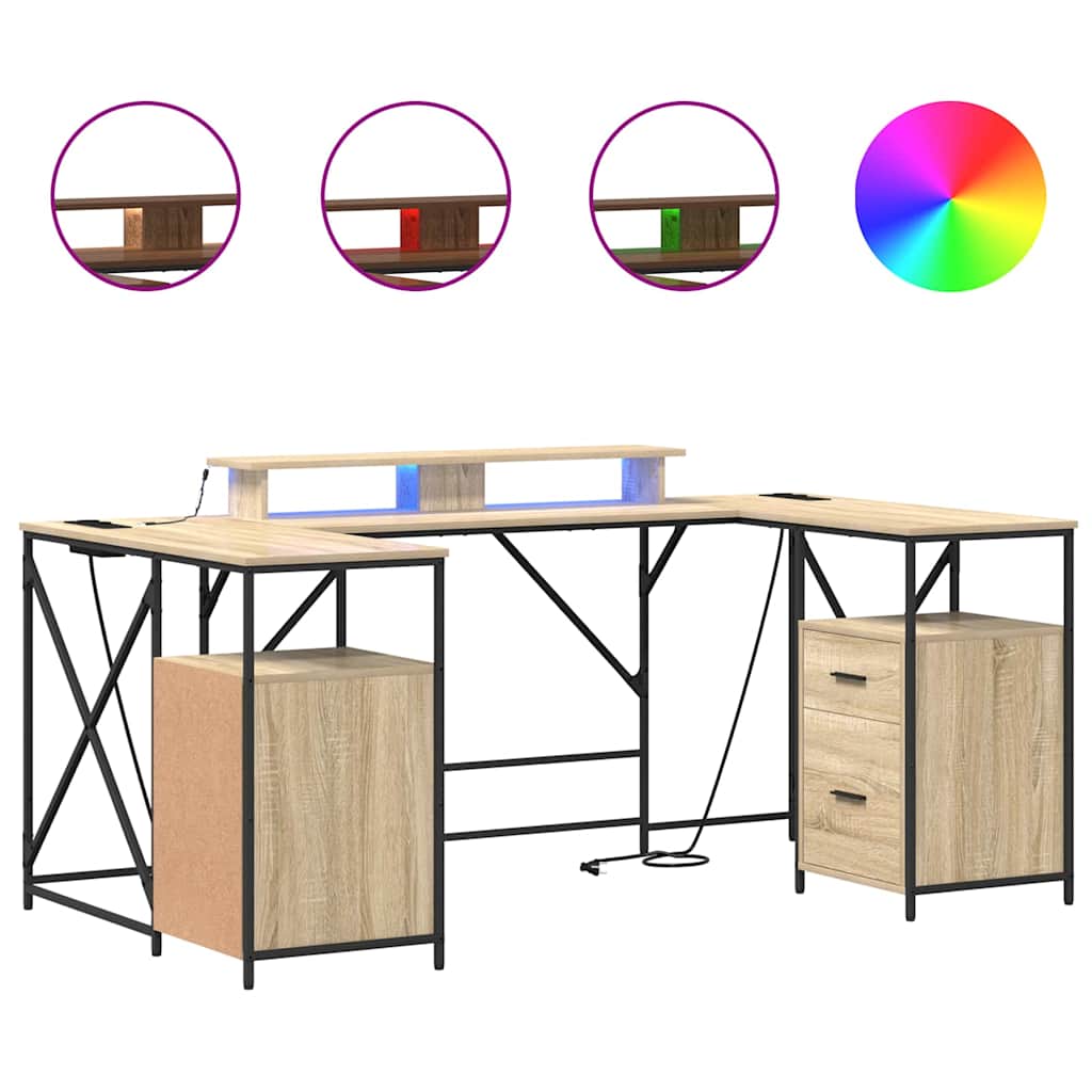 Bureau Chêne sonoma 182 x 101 x 87.5 cm Bois d'ingénierie - XIOS