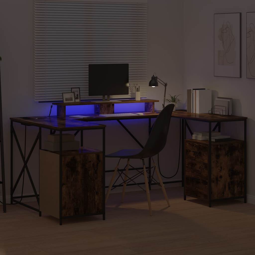 Bureau Chêne fumé 182 x 101 x 87.5 cm Bois d'ingénierie - XIOS