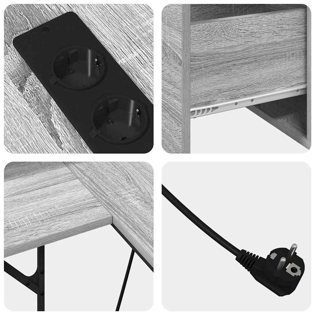 Bureau Sonoma gris 182 x 101 x 87.5 cm Bois d'ingénierie - XIOS