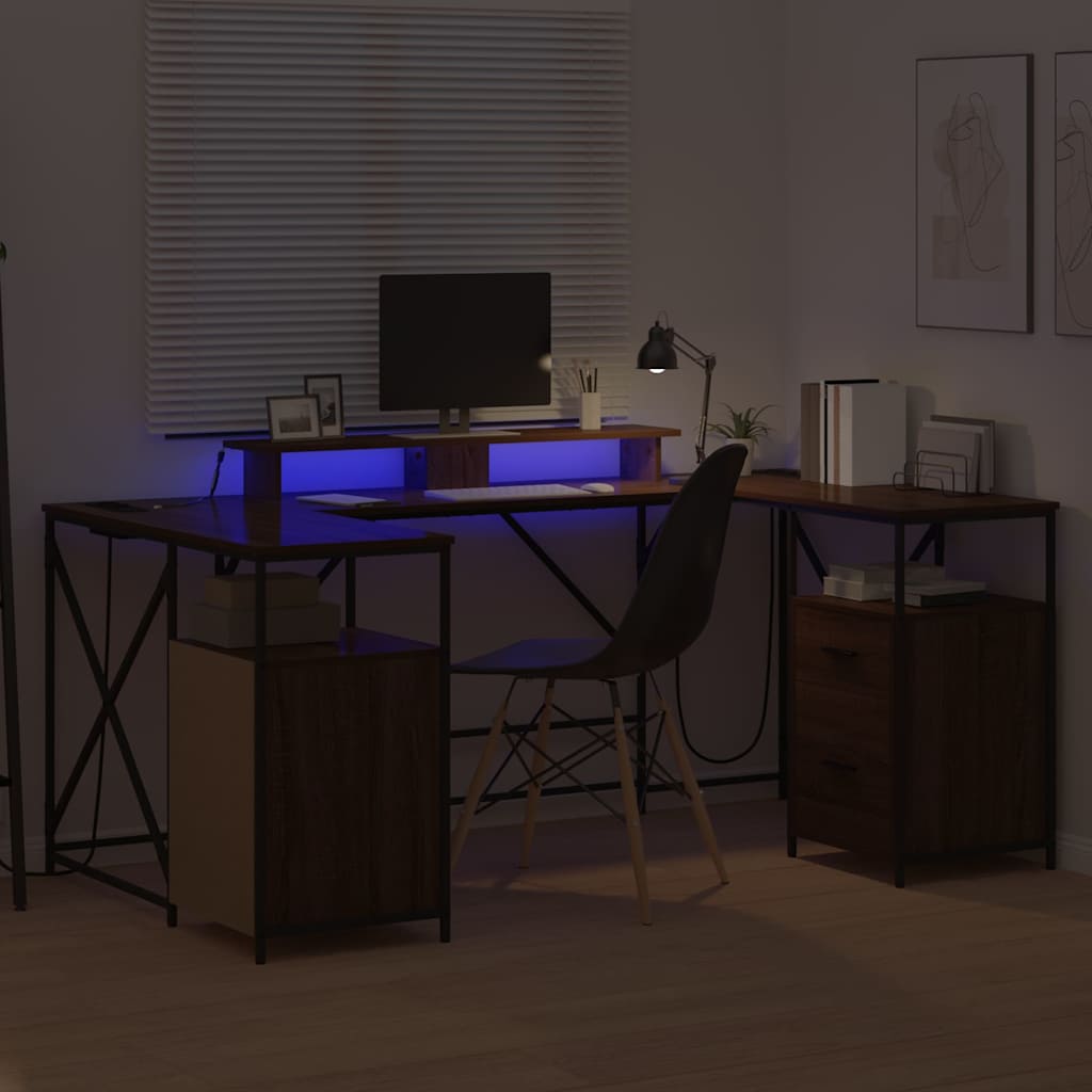 Bureau Chêne marron 182 x 101 x 87.5 cm Bois d'ingénierie - XIOS