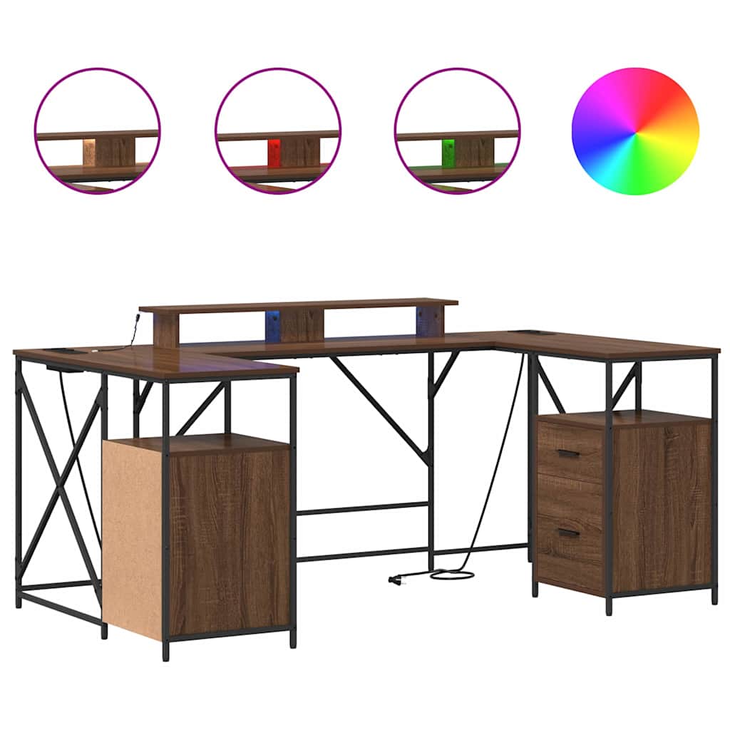Bureau Chêne marron 182 x 101 x 87.5 cm Bois d'ingénierie - XIOS