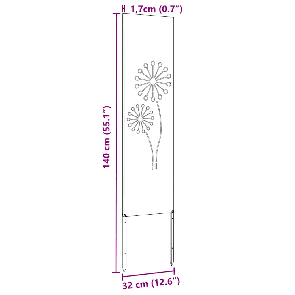 Écran de confidentialité de jardin Fretwork Noir 32 x 140 cm - XIOS
