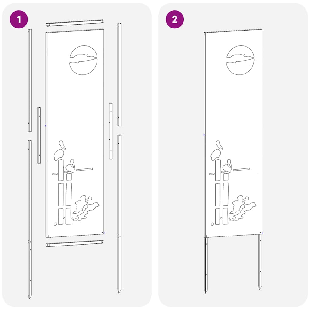 Écran de confidentialité de jardin Fretwork Rouillé 32 x 140 cm - XIOS