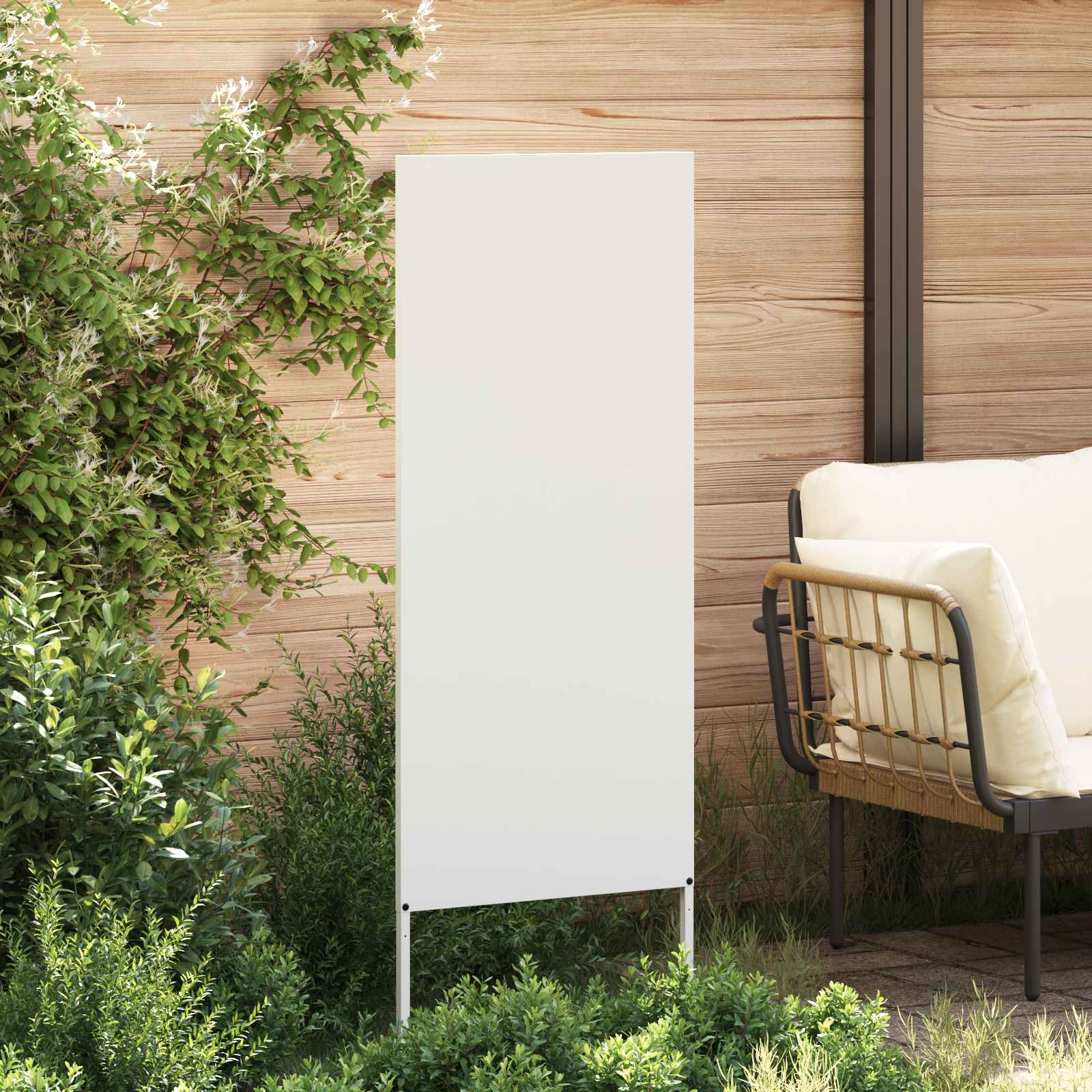 Écran de confidentialité de jardin Fretwork Blanc 50 x 140 cm