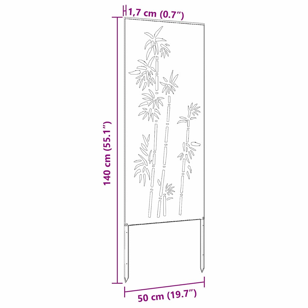 Écran de confidentialité de jardin Floral Rouillé 50 x 140 cm - XIOS