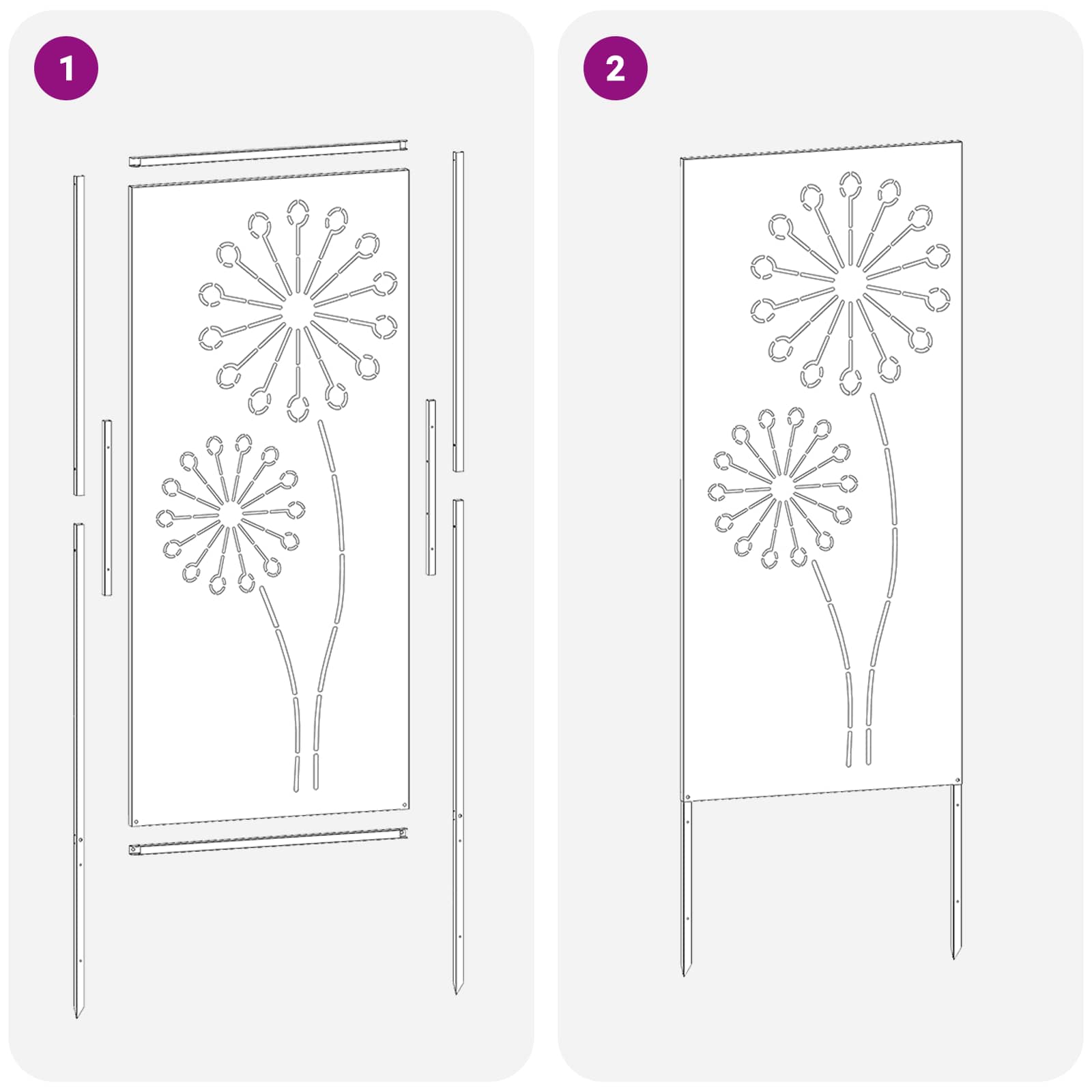 Écran de confidentialité de jardin Fretwork Argenté 50 x 140 cm - XIOS