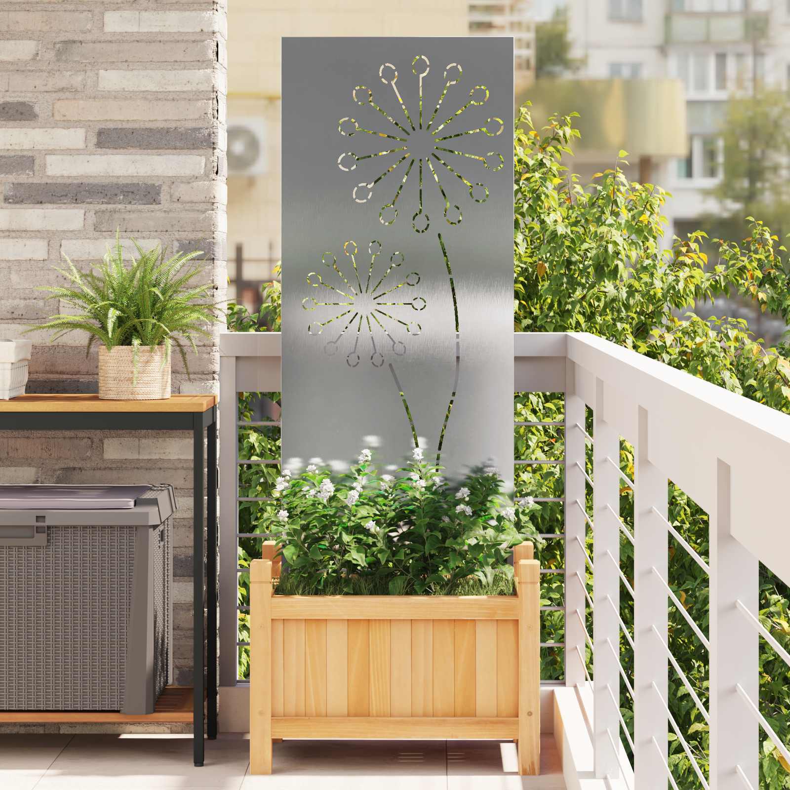 Écran de confidentialité de jardin Fretwork Argenté 50 x 140 cm - XIOS