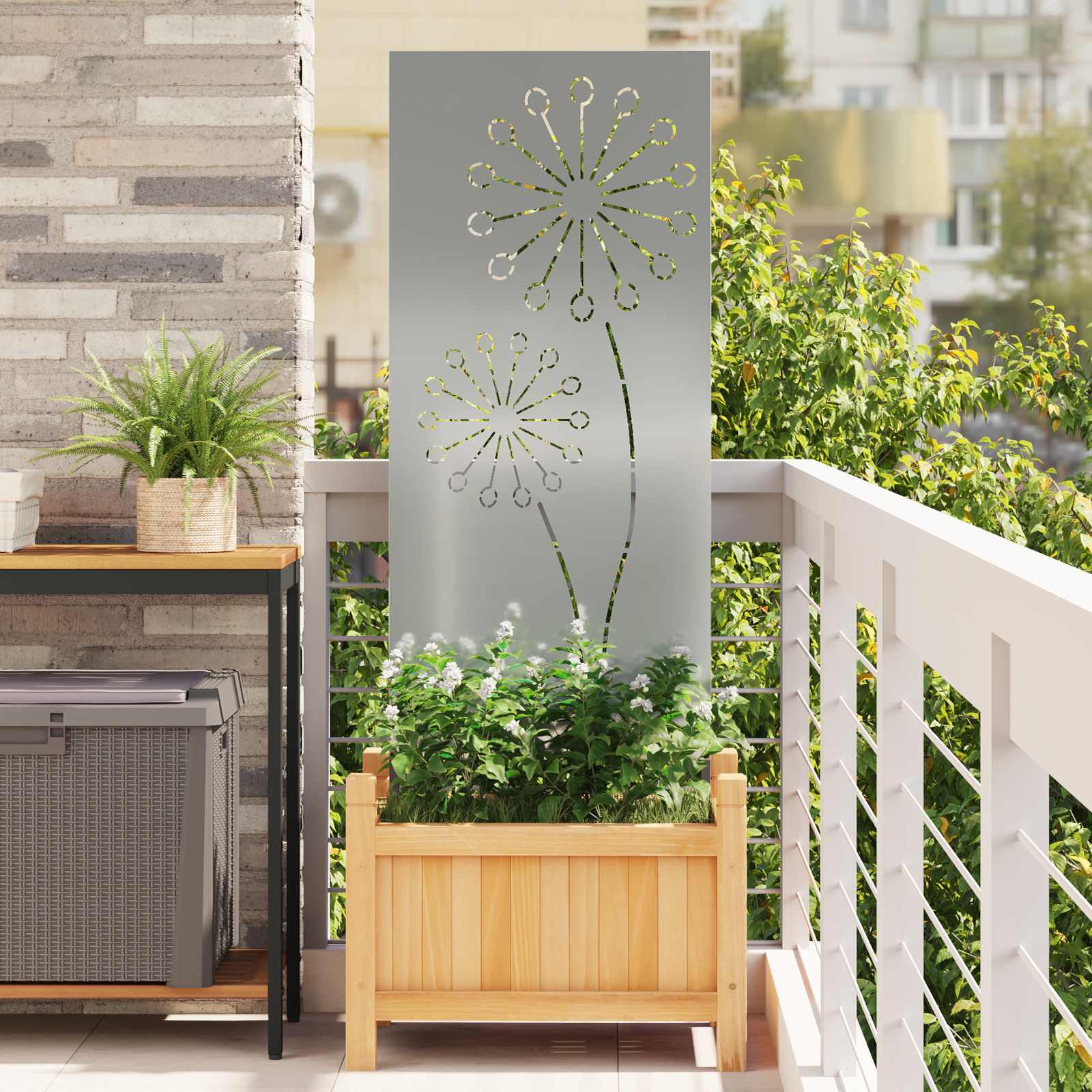 Écran de confidentialité de jardin Fretwork Argenté 50 x 140 cm - XIOS