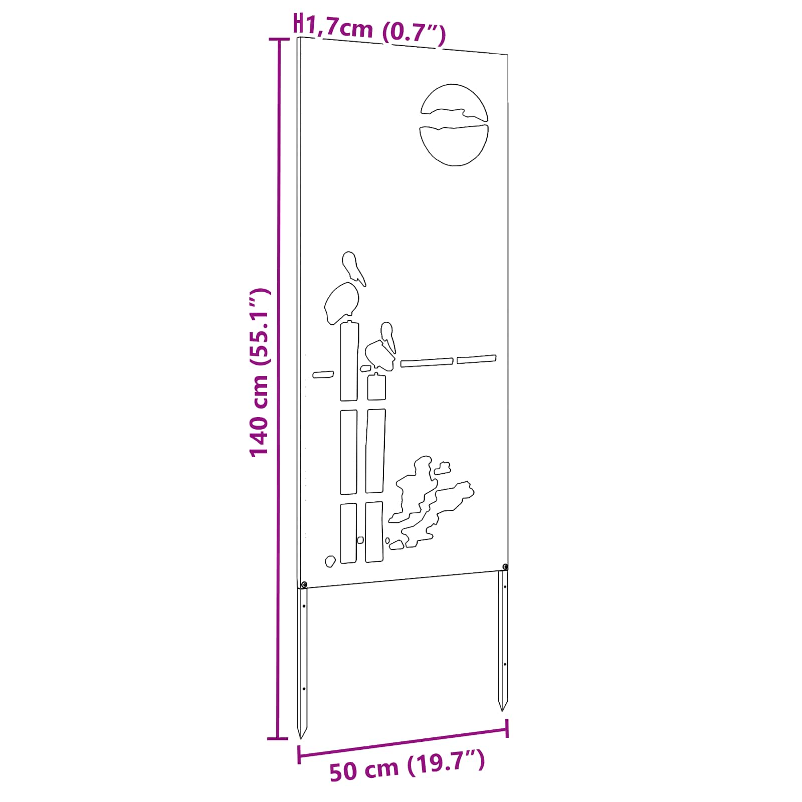 Écran de confidentialité de jardin Fretwork Blanc 50 x 140 cm - XIOS