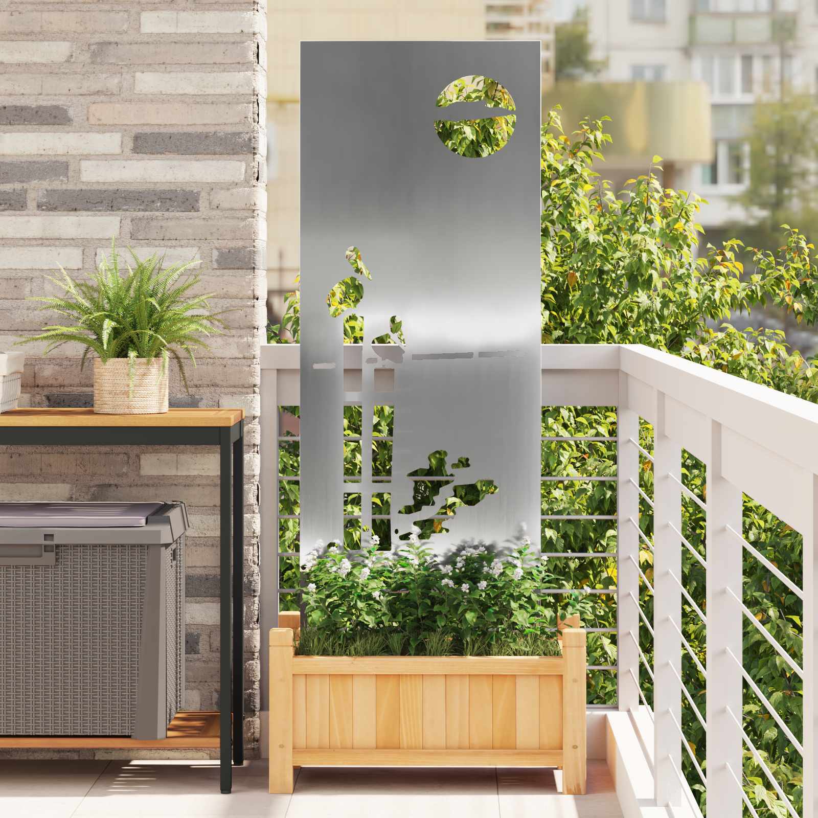 Écran de confidentialité de jardin Fretwork Argenté 50 x 140 cm - XIOS