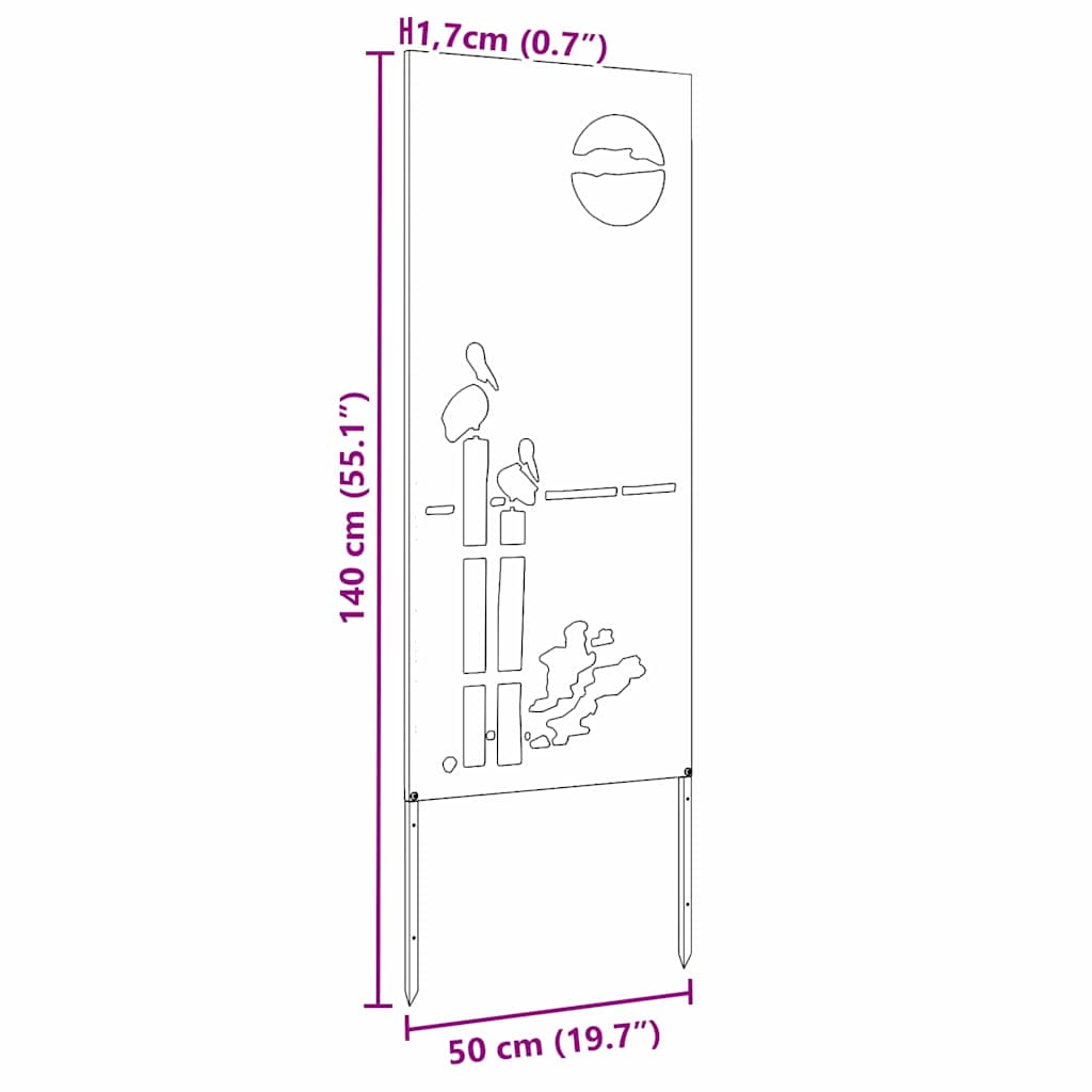 Écran de confidentialité de jardin Fretwork Rouillé 50 x 140 cm - XIOS