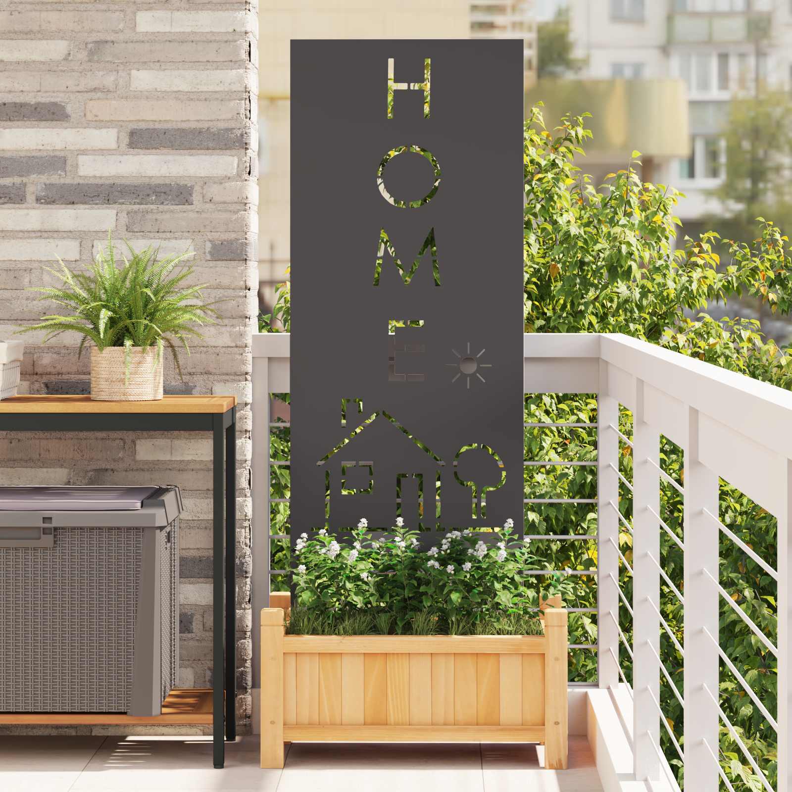 Écran de confidentialité de jardin Fretwork Noir 50 x 140 cm - XIOS