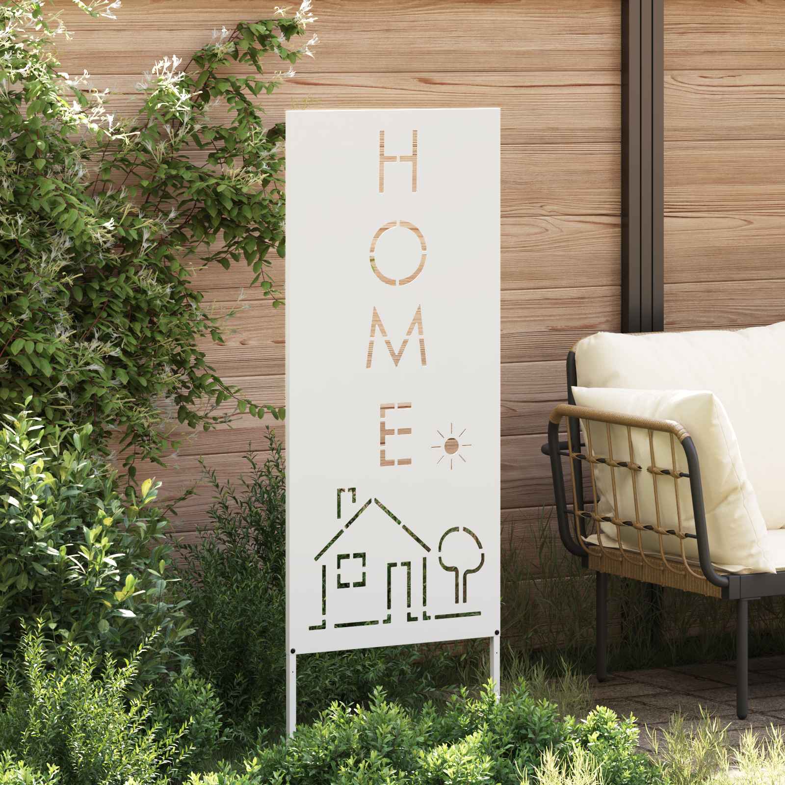 Écran de confidentialité de jardin Fretwork Blanc 50 x 140 cm - XIOS