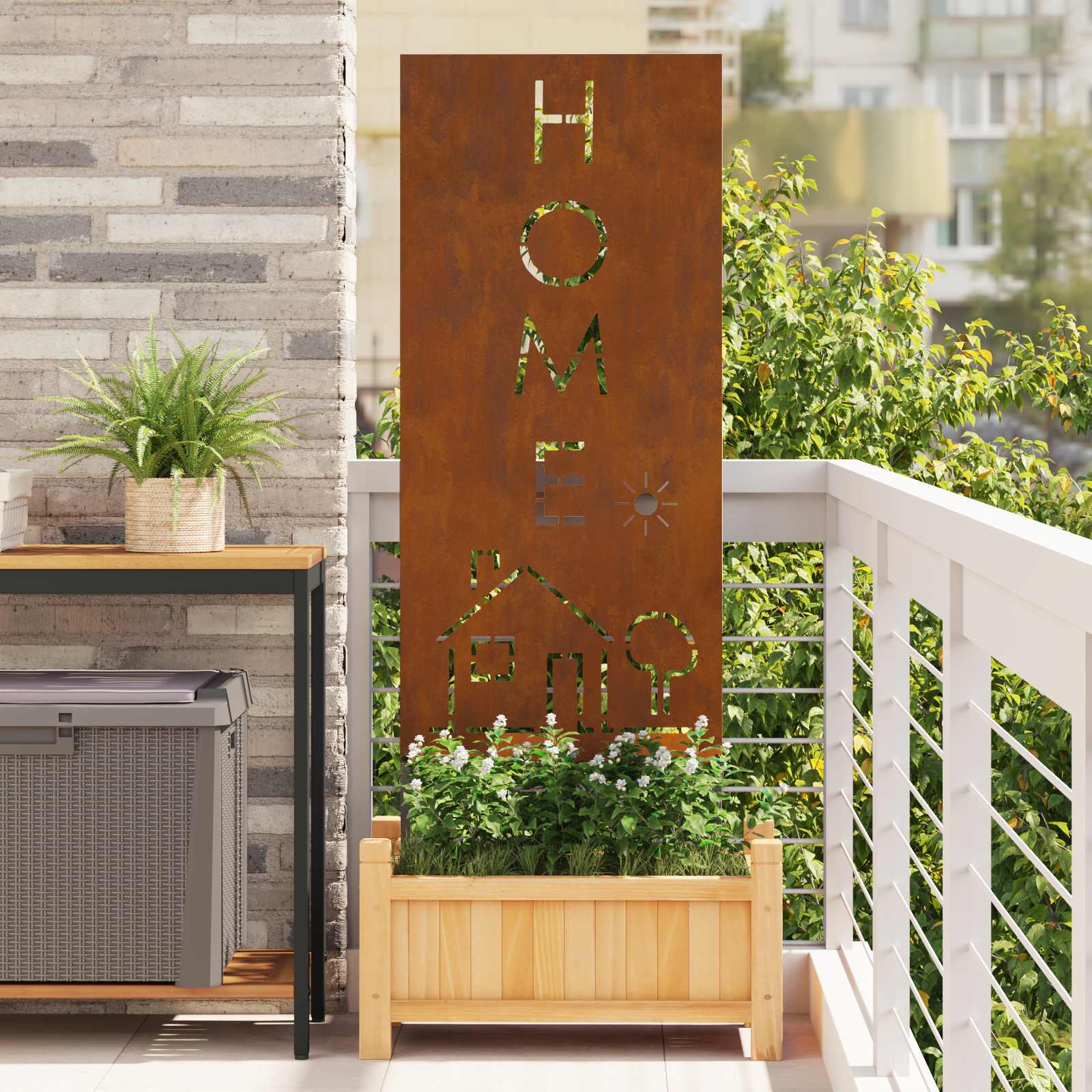 Écran de confidentialité de jardin Fretwork Rouillé 50 x 140 cm - XIOS