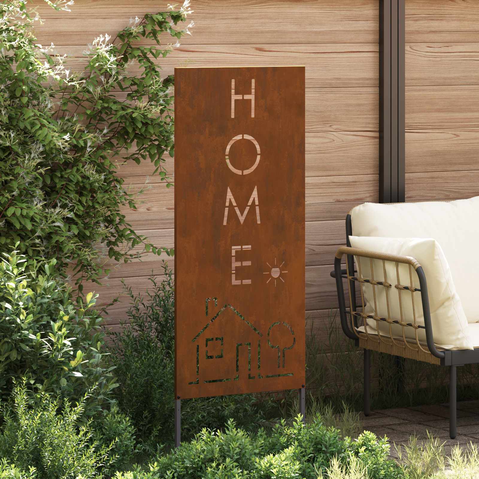 Écran de confidentialité de jardin Fretwork Rouillé 50 x 140 cm - XIOS